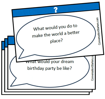 Free Printable Conversation Cards, PDF for kids Starters, Questions and Topics
